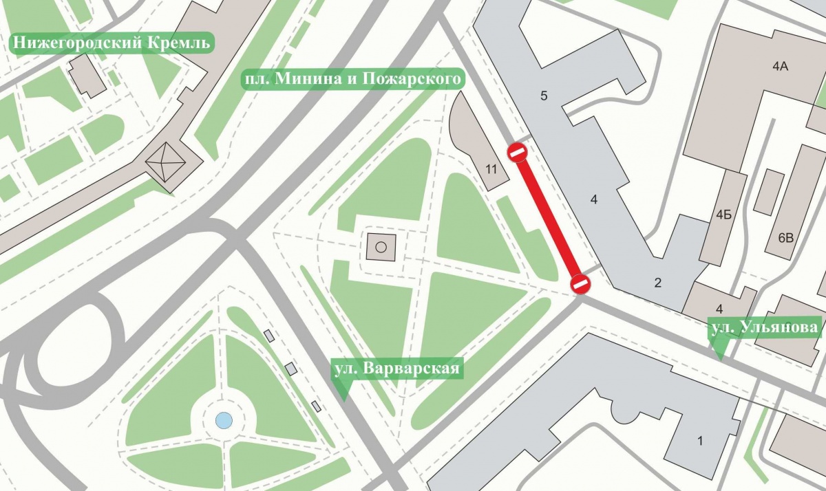 Площадь Минина и Пожарского частично закроют для транспорта 17 июня - фото 1