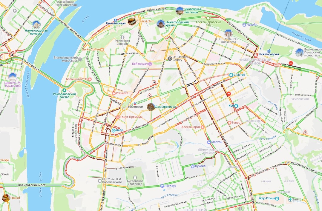 Жуткие пробки образовались в Нижнем Новгороде вечером 21 января - фото 1