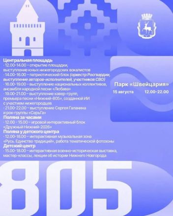 Стала известна программа мероприятий на День города в Нижнем Новгороде - фото 3