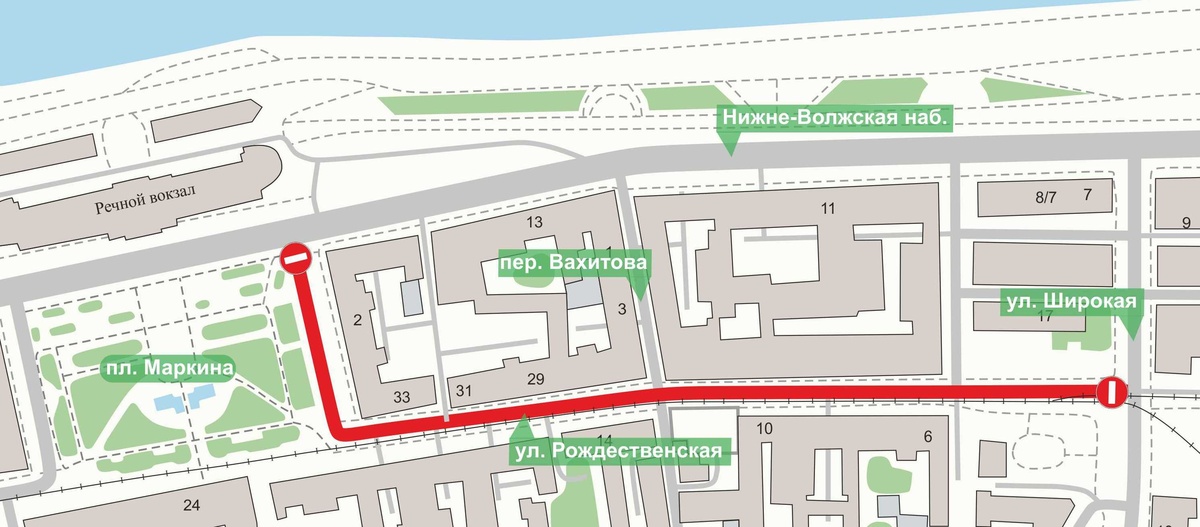 Часть улицы Рождественской будет закрыта для транспорта до утра 12 июня - фото 1